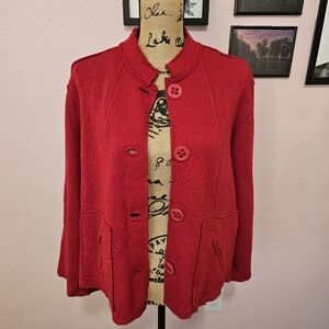 Women's Red Soft Wool Blend Jacket